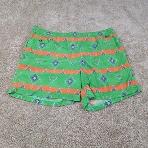 Polo Ralph Lauren Swim Trunks Green Orange Aztec Print XL